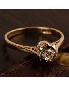 Pre-Owned Vintage 1970 9ct Gold Illusion Set Diamond Ring