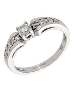 Pre-Owned 9ct White Gold Diamond Solitaire Ring
