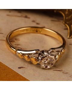 Pre-Owned Vintage 1963 18ct Yellow Gold Diamond Solitaire Ring