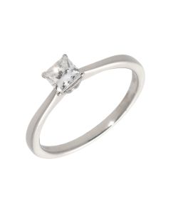 Pre-Owned 18ct Gold 0.50ct Princess Cut Diamond Solitaire Ring