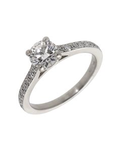 Pre-Owned Platinum 1.00ct Diamond Solitaire & Shoulders Ring