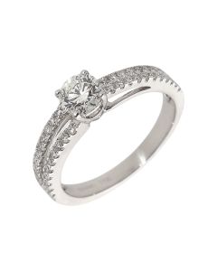 Pre-Owned 18ct White Gold 0.97ct Diamond Solitaire Band Ring