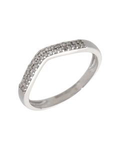 Pre-Owned 9ct White Gold 0.15ct Diamond Half Wishbone Ring