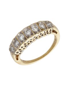 Pre-Owned 9ct Yellow Gold 0.50ct Diamond Half Eternity Ring