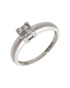 Pre-Owned Platinum 0.20ct Princess Cut 4 Diamond Cluster Ring
