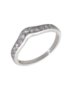 Pre-Owned 14ct White Gold 0.50ct Diamond Set Wave Wishbone Ring