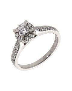 Pre-Owned Platinum 0.40ct Diamond Halo Cluster Ring