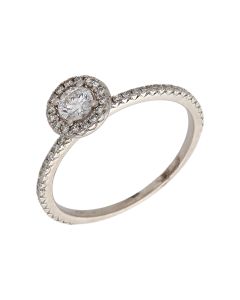 Pre-Owned 9ct White Gold 0.50ct Lab Grown Diamond Halo Ring