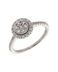 Pre-Owned 9ct White Gold 0.50ct Diamond Cluster Ring