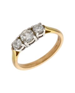 Pre-Owned 9ct Yellow Gold 0.55ct Diamond Trilogy Ring