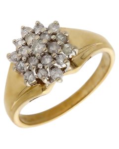 Pre-Owned 9ct Yellow Gold 0.50ct Diamond Cluster Ring