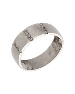 Pre-Owned 9ct White Gold Diamond Set Band Ring