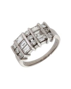 Pre-Owned 14ct Gold 1.00ct Mixed Cut Diamond Multi Row Ring