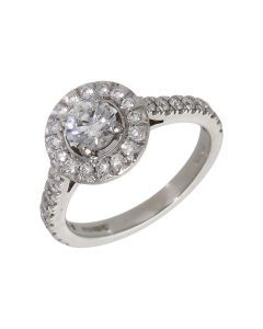 Pre-Owned Platinum 1.01ct Diamond Halo Ring