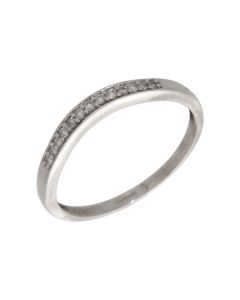 Pre-Owned 9ct White Gold Diamond Set Wave Shaped Band Ring