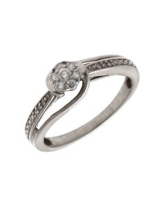 Pre-Owned 9ct White Gold 0.14ct Diamond Cluster Ring