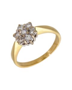Pre-Owned 18ct Yellow Gold 0.50ct Diamond Cluster Ring