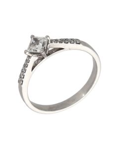 Pre-Owned 18ct White Gold 0.50ct Princess Cut Diamond Ring