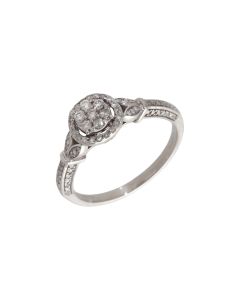 Pre-Owned 9ct White Gold 0.25ct Diamond Cluster Ring