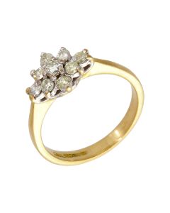 Pre-Owned 18ct Yellow Gold 0.40ct Diamond Cluster Ring