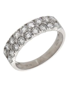Pre-Owned 18ct White Gold 1.88ct Diamond 2 Row Dress Ring