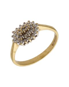 Pre-Owned 9ct Yellow Gold Diamond Cluster Ring