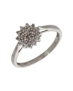 Pre-Owned 9ct White Gold 0.10ct Diamond Cluster Ring