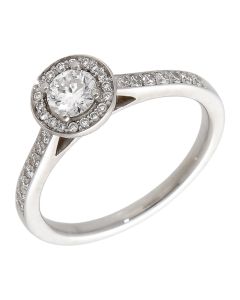 Pre-Owned 18ct White Gold 0.55ct Diamond Halo Cluster Ring