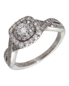 Pre-Owned Neil Lane 14ct White Gold 0.75ct Diamond Cluster Ring