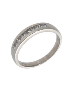 Pre-Owned 9ct White Gold Princess Cut Diamond Half Eternity Ring