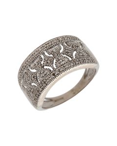 Pre-Owned 9ct White Gold 0.25ct Diamond Fancy Band Dress Ring
