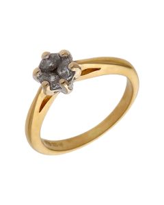 Pre-Owned 18ct Gold 0.34ct Marquise Cut Diamond Cluster Ring
