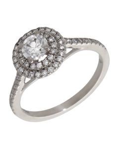 Pre-Owned 9ct White Gold 0.70ct Lab Grown Diamond Halo Ring
