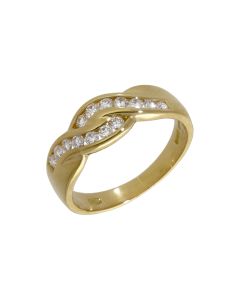 Pre-Owned 18ct Yellow Gold 0.25ct Diamond Wave Dress Ring