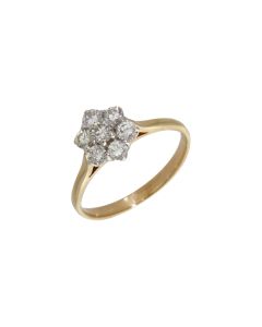 Pre-Owned 9ct Yellow Gold 0.50ct Diamond Cluster Ring