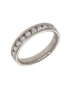 Pre-Owned 9ct White Gold 0.50ct Diamond Half Eternity Ring