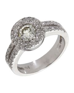 Pre-Owned 18ct White Gold 1.50ct Diamond Halo Cluster Ring