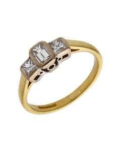 Pre-Owned 18ct Gold 0.50ct Mixed Cut Diamond Trilogy Ring