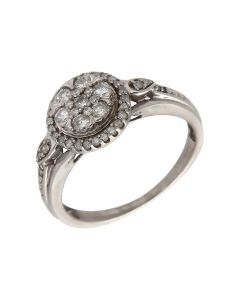 Pre-Owned 9ct White Gold 0.56ct Diamond Cluster Ring