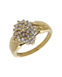 Pre-Owned 9ct Yellow Gold 0.50ct Diamond Cluster Ring