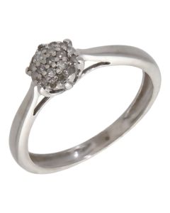 Pre-Owned 9ct White Gold 0.10ct Diamond Cluster Ring