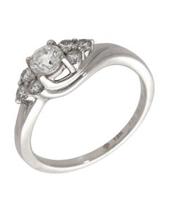 Pre-Owned 18ct White Gold 0.52ct Diamond Cluster Twist Ring
