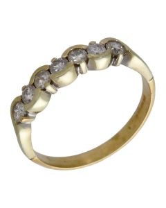 Pre-Owned 9ct Yellow Gold 0.50ct Diamond Half Eternity Wave Ring