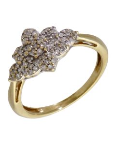 Pre-Owned 9ct Yellow Gold Diamond Cluster Ring