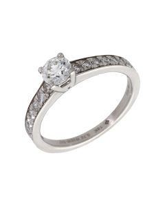 Pre-Owned 18ct Gold 0.70ct Diamond Solitaire & Shoulders Ring