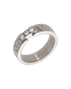 Pre-Owned 750 Tiffany & Co Diamond Set Atlas Range Band Ring