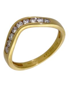 Pre-Owned 18ct Yellow Gold 0.25ct Diamond Half Wishbone Ring