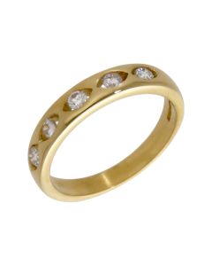 Pre-Owned 18ct Yellow Gold 0.30ct Diamond 5 Stone Band Ring