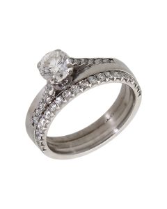 Pre-Owned 18ct White Gold 0.85ct Diamond Bridal Ring Set