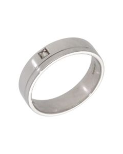 Pre-Owned 18ct White Gold Diamond Set Wedding Band Ring